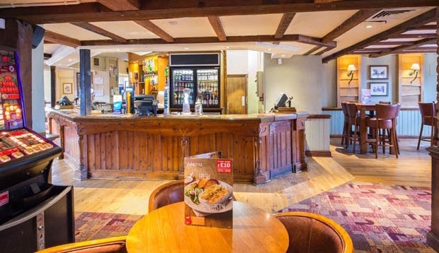 Bar area inside restaurant next to Premier Inn Chingford